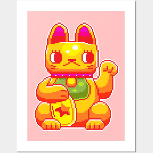 lucky cat Wall Art by pixelins